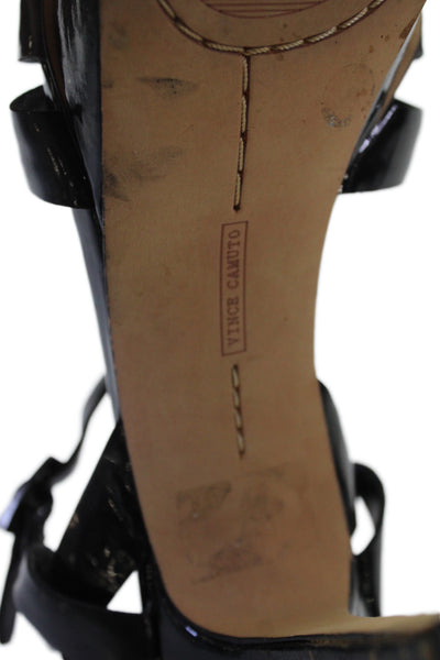 Vince Camuto Womens Stiletto Platform Leather Ankle Strap Sandals Black Size 8.5