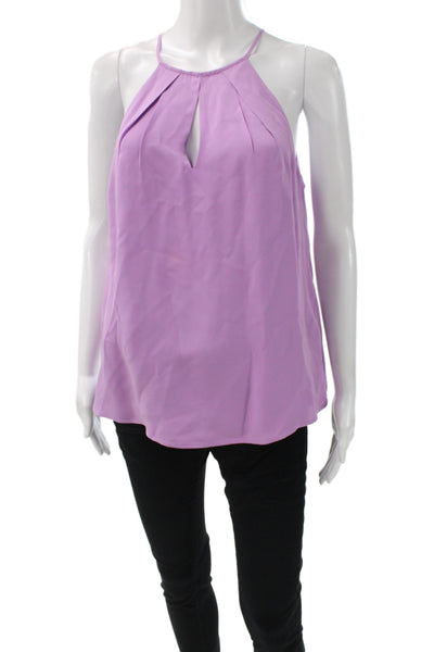 Joie Womens Designer Purple Silk Sleeveless Solid Blouse Size S