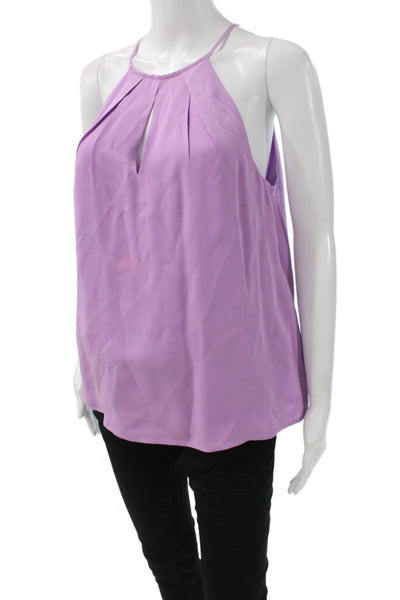 Joie Womens Designer Purple Silk Sleeveless Solid Blouse Size S
