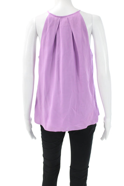 Joie Womens Designer Purple Silk Sleeveless Solid Blouse Size S