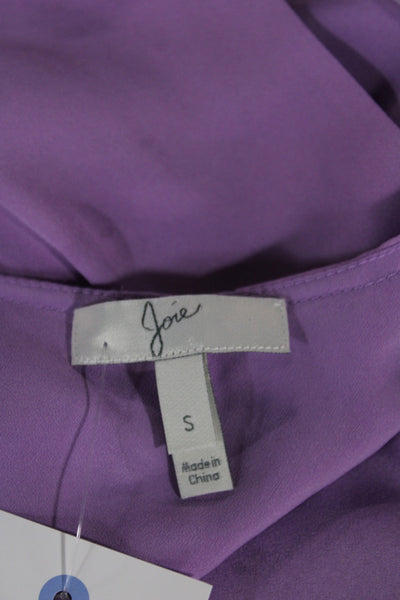 Joie Womens Designer Purple Silk Sleeveless Solid Blouse Size S