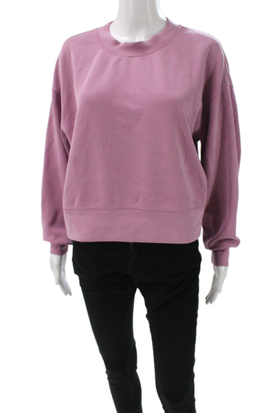 Lululemon Womens Pullover Sweatshirt Purple Cotton Crew Neck Size 4