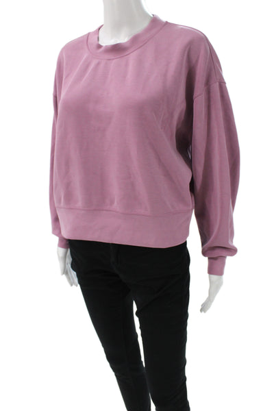 Lululemon Womens Pullover Sweatshirt Purple Cotton Crew Neck Size 4