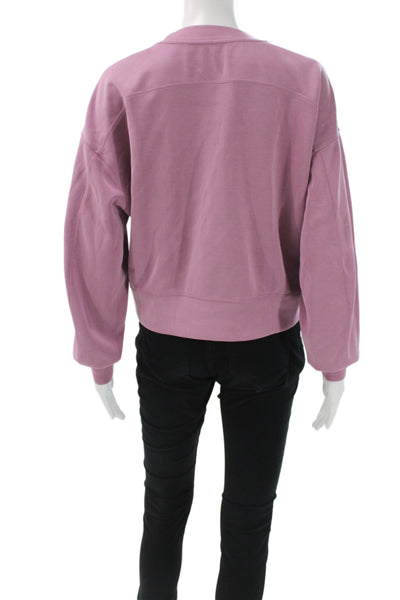 Lululemon Womens Pullover Sweatshirt Purple Cotton Crew Neck Size 4