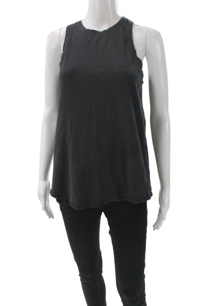 Lululemon Women Black Cotton Basic Sleeveless Tank Crew Neck Size 4