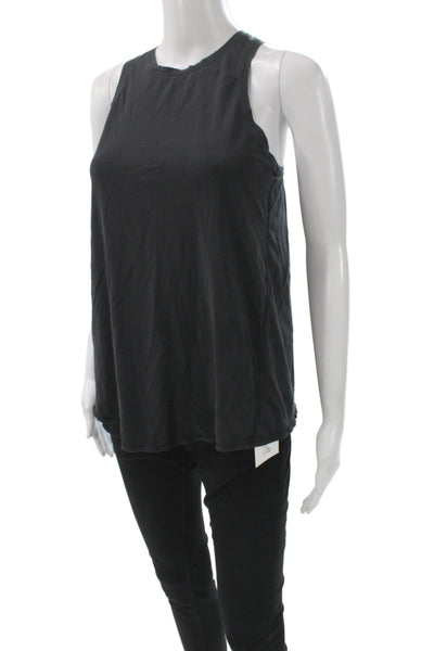 Lululemon Women Black Cotton Basic Sleeveless Tank Crew Neck Size 4