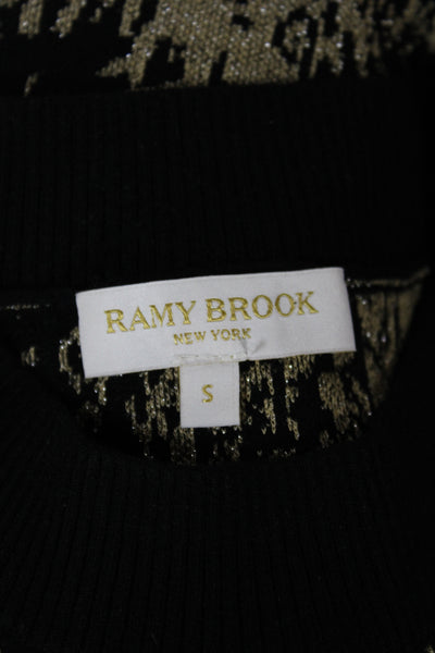 Ramy Brook Unisex Beige Leopard Print Vest Cotton Polyester Crewneck Size S