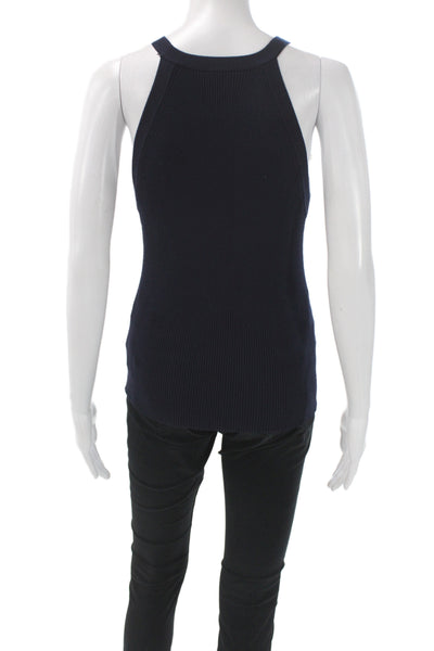 Elie Tahari Womens Basic Dark Blue Tank Sleeveless Viscose Blend Petite Size S