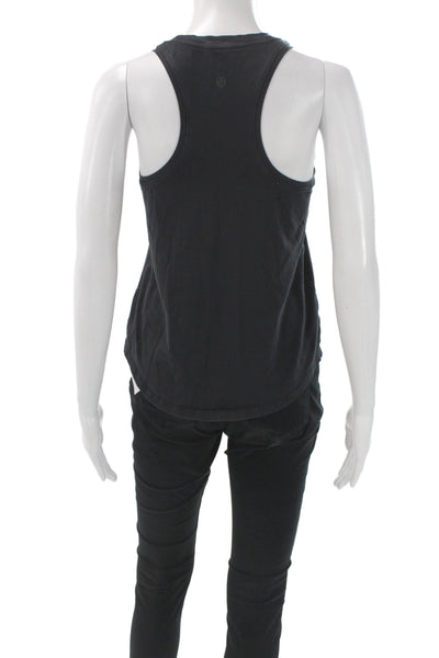 Lululemon Women Basic V-Neck Tank Black Cotton Sleeveless Size 4