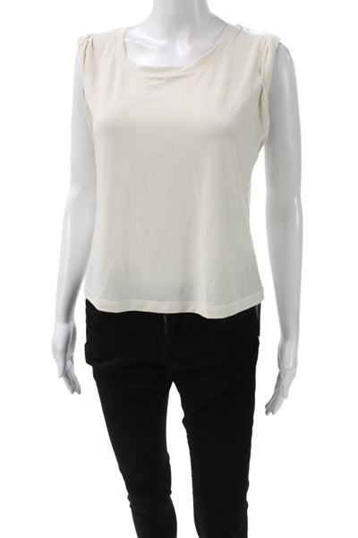 Lululemon Women White Polyester Basic Sleeveless Round Neck Tank Size 4