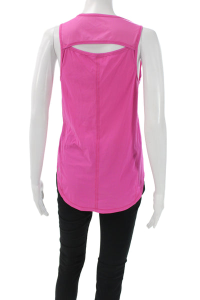 Lululemon Women Basic Sleeveless Pink Crew Neck Tank Polyester Size 4