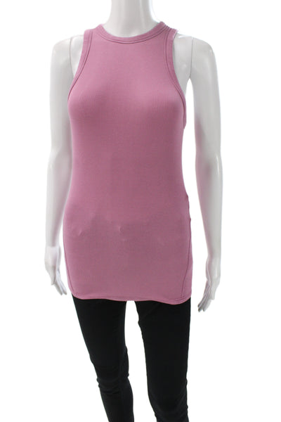 Lululemon Womens Pink High Neck Sleeveless Tunic Tank Cotton Size 4