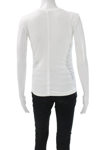 Rag & Bone Women Basic Jersey Cotton Crew Neck Sleeveless T-Shirt White Size XS