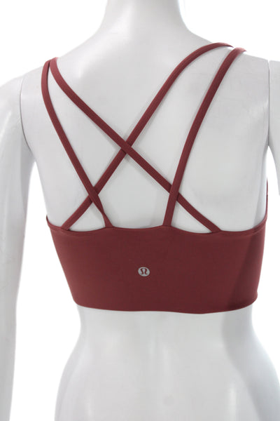 Lululemon Womens Strappy Back Sports Bra Red Size 4