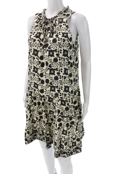 Max Studio Womens Beige Floral Shift Tank Dress Sleeveless Size S