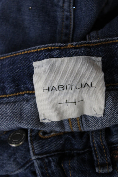 Habitual Womens Dark Blue Polka Dot Straight Jeans High Rise Denim Size 25