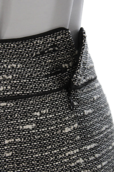 Nanette Lepore Women Black Tweed Cotton Pencil Skirt Knee Length Size 8