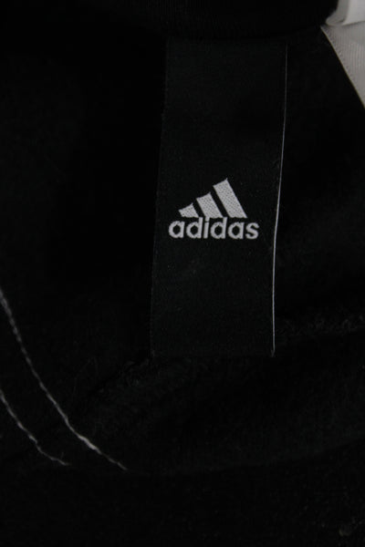 Adidas Women Full-Zip Striped Black Hoodie Cotton Polyester Long Sleeve Size S