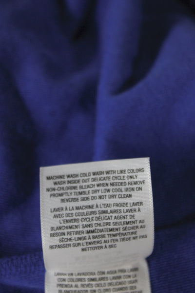Juicy Couture Women Pullover Hoodie Blue Velvet Cotton Drawstring Size XS
