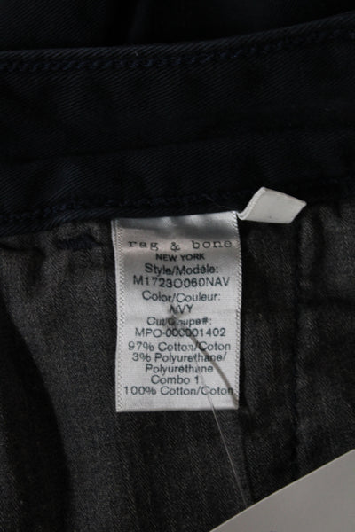 Rag & Bone Mens Chino Pants Dark Blue Button 28 Inseam Size 33