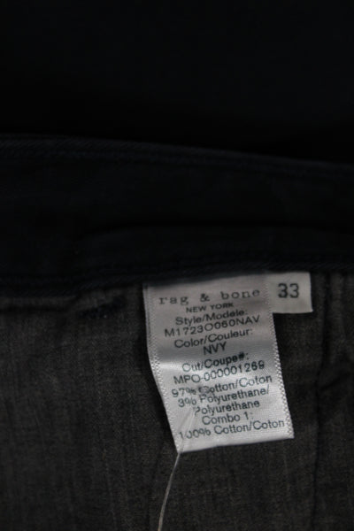 Rag & Bone Mens Dark Blue Chino Pants Button Closure Size 33