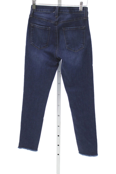 Just Black Womens Ankle Skinny Jeans Dark Blue Mid Rise Denim Size 26