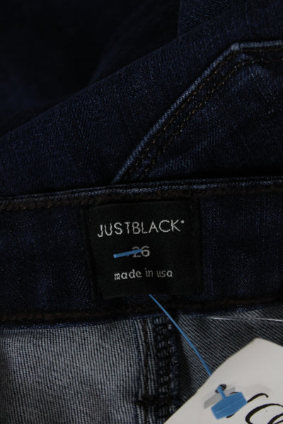 Just Black Womens Ankle Skinny Jeans Dark Blue Mid Rise Denim Size 26