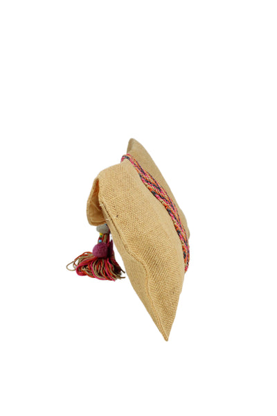 Muche Et Muchette Women's Snap Closure Tassel Pouch Beige