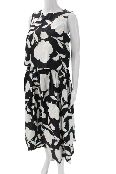 Kate Spade X Target Womens Fit & Flare Sundress Set Black Floral Midi Size XS