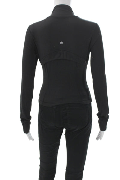 Lululemon Womens Windbreaker Black High Neck Zip Polyester Size 2
