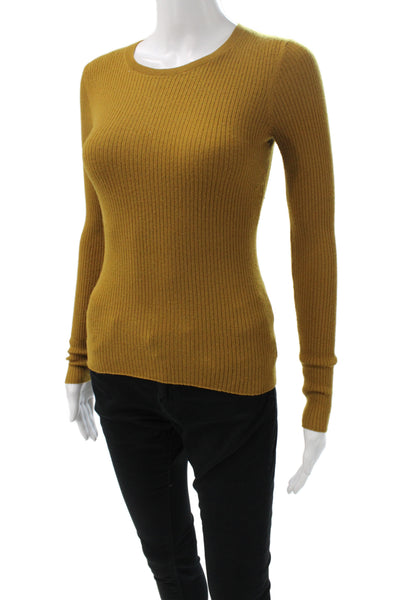 Theory Unisex Brown Merino Wool Striped Crew Neck Pullover Sweater Size S
