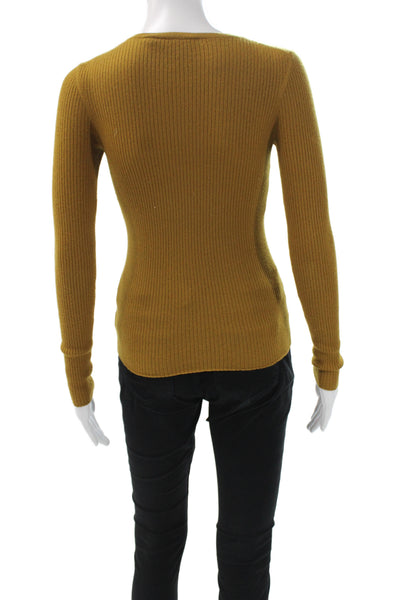 Theory Unisex Brown Merino Wool Striped Crew Neck Pullover Sweater Size S