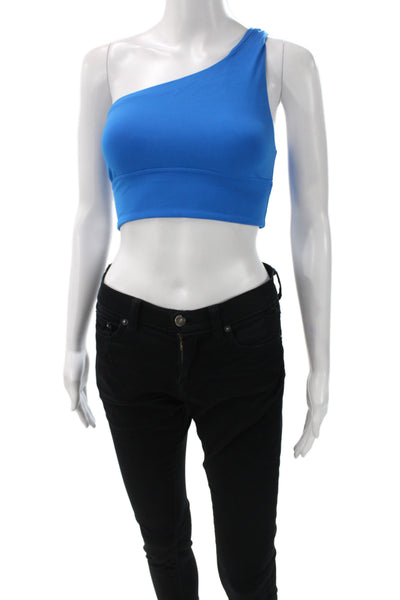Lululemon Womens Cropped Tank Blue Sleeveless Synthetic Size 6
