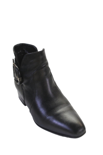 Aquatalia Womens Leather Flambay Belted Ankle Boots Black Size 7.5 Medium