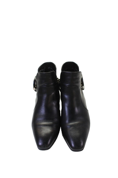Aquatalia Womens Leather Flambay Belted Ankle Boots Black Size 7.5 Medium