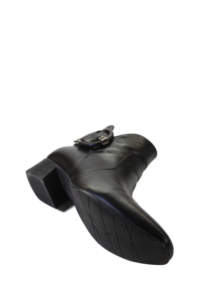 Aquatalia Womens Leather Flambay Belted Ankle Boots Black Size 7.5 Medium