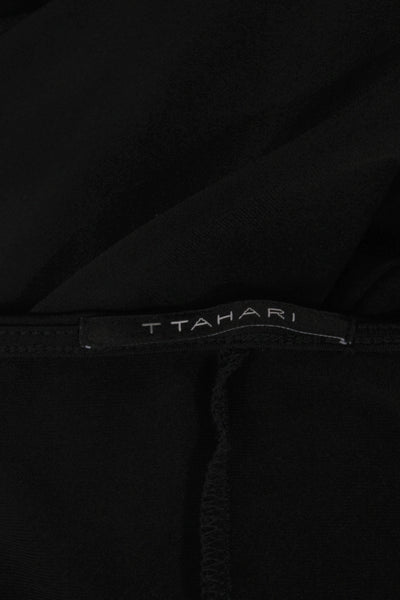 T Tahari Women Wrap Sheath Dress Black V-Neck Long Sleeve Size XL