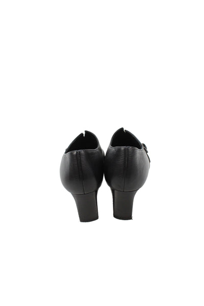 Paul Green Womens Leather Pointed Toe Buckle Pumps Black Size 4