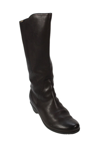 Mephisto Womens Leather Roselyne Mid Calf Boots Dark Brown Size 7.5