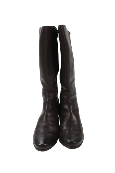 Mephisto Womens Leather Roselyne Mid Calf Boots Dark Brown Size 7.5