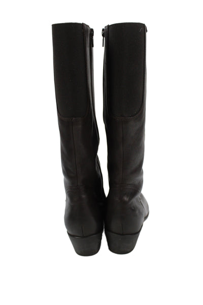 Mephisto Womens Leather Roselyne Mid Calf Boots Dark Brown Size 7.5