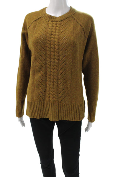 J Crew Unisex Pullover Sweater Brown Wool Crew Neck Long Sleeve Size M