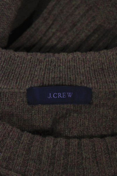 J Crew Unisex Pullover Sweater Brown Wool Crew Neck Long Sleeve Size M