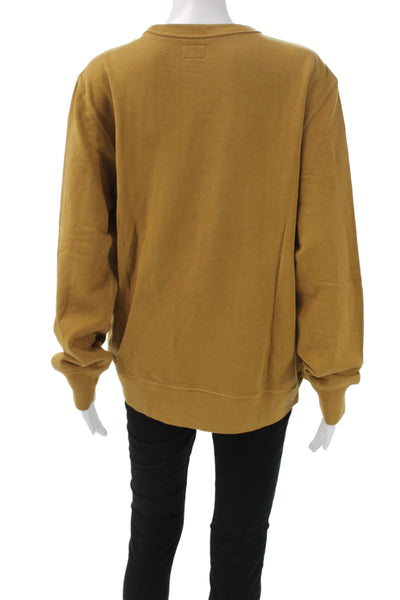 J Crew Unisex Pullover Sweatshirt Brown Cotton Crew Neck Long Sleeve Size M