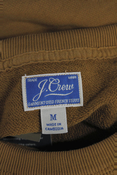 J Crew Unisex Pullover Sweatshirt Brown Cotton Crew Neck Long Sleeve Size M