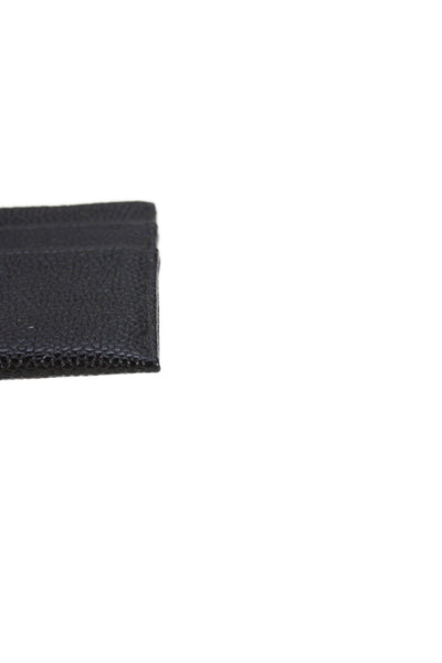 Chanel Unisex Adults Pebbled Leather CC Logo Card Holder Wallet Black