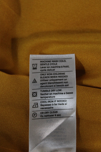 Vince Womens Peasant Long Skirt Orange Cotton Linen Petite Size XS
