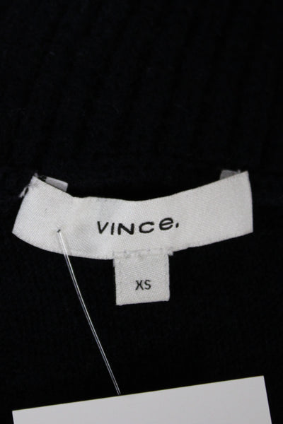 Vince Unisex Cardigan Dark Blue Metallic Polyester Long Sleeve Solid Size XS