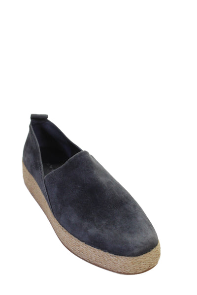 Vince Womens Suede Platform Boat Shoes Gray Size 9