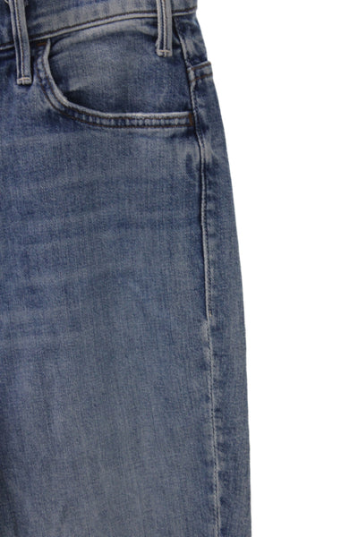 Mother Womens Cropped Flared High Rise Jeans Blue Denim Size 27
